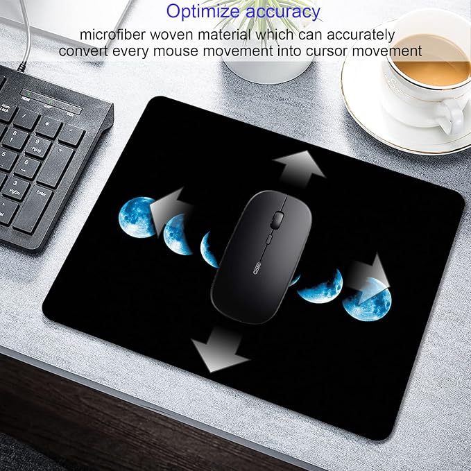 Starry Moon Mouse Pad Personalized Moon Phase Design Computer Laptop Non-Slip - Image 3
