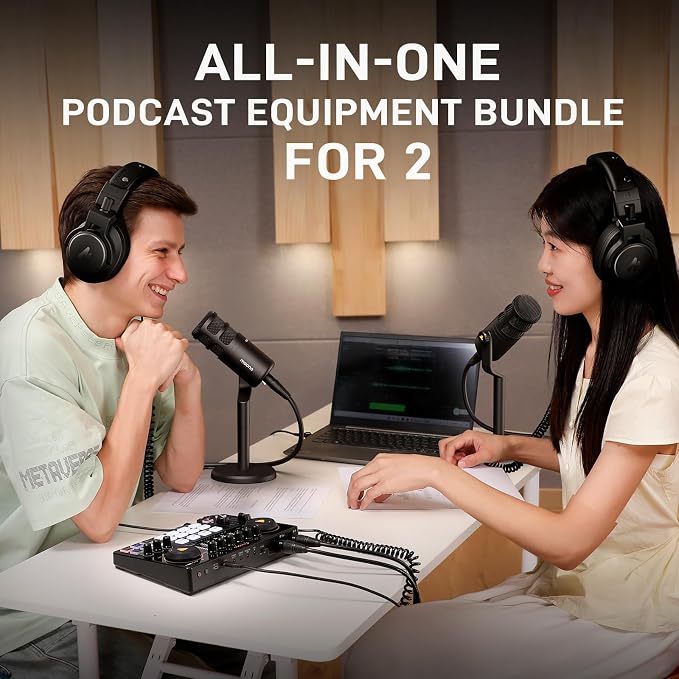 MAONO Podcast Equipment Bundle for 2: Audio Interface Mixer - Image 2