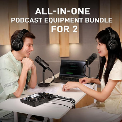 MAONO Podcast Equipment Bundle for 2: Audio Interface Mixer - Image 2