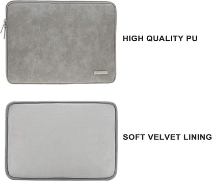 RAINYEAR 16 Inch Laptop Sleeve PU Suede Leather Case Protective Padded Zipper - Image 2