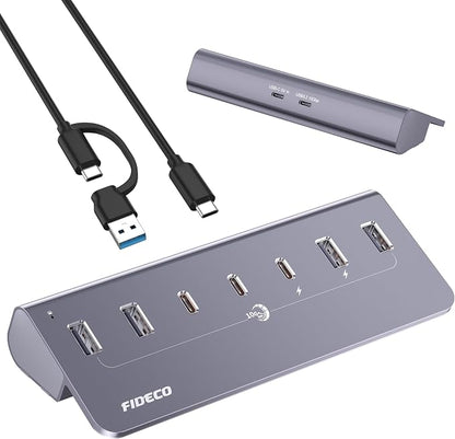 FIDECO Powered USB Hub, 7 Port 10Gbps Fast Data Hub by Unknown