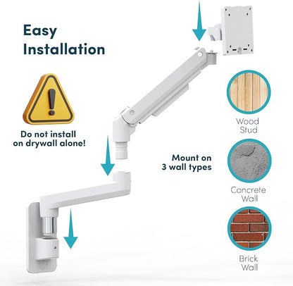 Monitor Wall Mount for 17-49 Inch Ultrawide Monitors, Single Monitor Arm Holds - Image 8