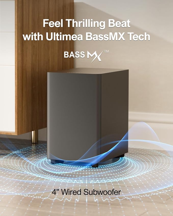 ULTIMEA 7.1ch Sound Bar with Subwoofer, Virtual Surround Sound System - Image 6