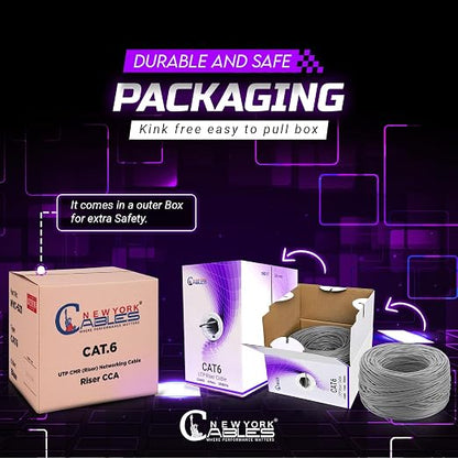 NewYork Cables | Cat6 Ethernet Cable 1000ft | Bulk Riser 23AWG, UTP 4 Pairs - Image 6
