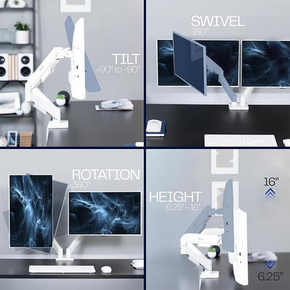 VIVO Dual Monitor up to 32 inches and 19.8 lbs per Screen, Mechanical Arm Desk - Image 8