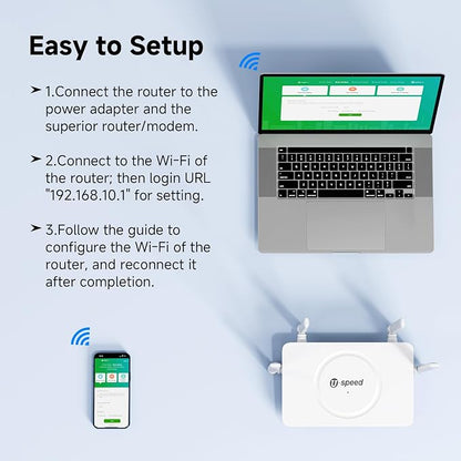 U-SPEED AC1200 WiFi Router Dual Band Wireless Internet Router, Speed Up to 1.2 - Image 5