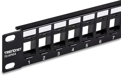 TRENDnet 24-Port Blank Keystone 1U Patch Panel, 1U 19" Metal Rackmount Housing - Image 5