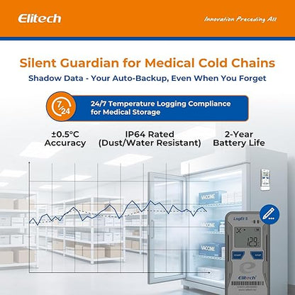 Elitech Bluetooth Data Logger FDA Standards, Temperature Humidity External Probe - Image 6