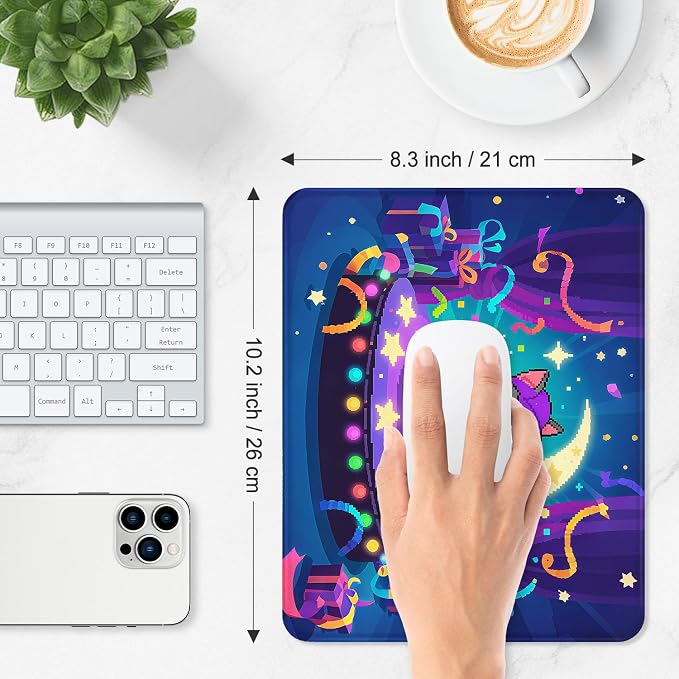 ITNRSIIET Mouse Pad Non-Slip Rubber Base Smooth Surface Stitched Edges - Image 3