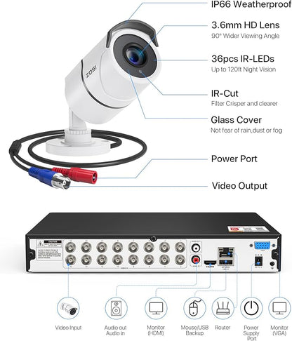 ZOSI 16CH Security Camera System - Image 9