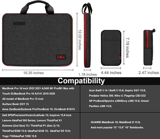 Laptop Case 15.6 Inch Briefcase Military-Grade Protection - Image 2
