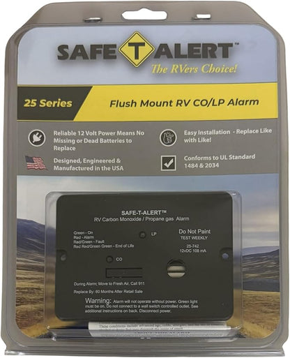 Safe T Alert - Mini Dual LP/CO Alarm - Flush Mount Black - 25-742-BL - Image 2