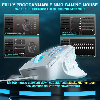 SOLAKAKA SM809 MMO Gaming Mouse Wired RGB - Image 6