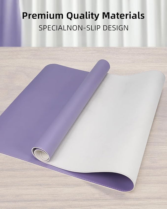 Leather Desk Pad Protector, Office Desk Mat, Non-Slip PU Leather Desk Blotter - Image 2