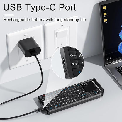 Mini Wireless Keyboard with Touchpad, 2.4GHz USB Dongle & Bluetooth Dual Mode - Image 6