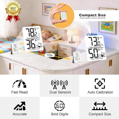 3 Pack Room Thermometer Indoor Hygrometer Digital Mini Humidity Meter Gauge - Image 4