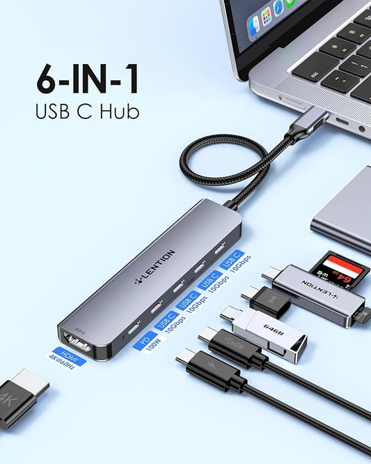LENTION 6-in-1 USB C Hub Dock - Image 2