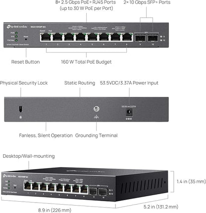 TP-Link SG2210XMP-M2 Omada 8-Port 2.5GBASE-T and 2 10GE SFP+ Smart Switch - Image 8