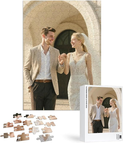 Custom Puzzles from Photos, Personalized Natural Wood Puzzle by EGUEGU