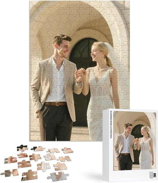 Custom Puzzles from Photos, Personalized Natural Wood Puzzle by EGUEGU