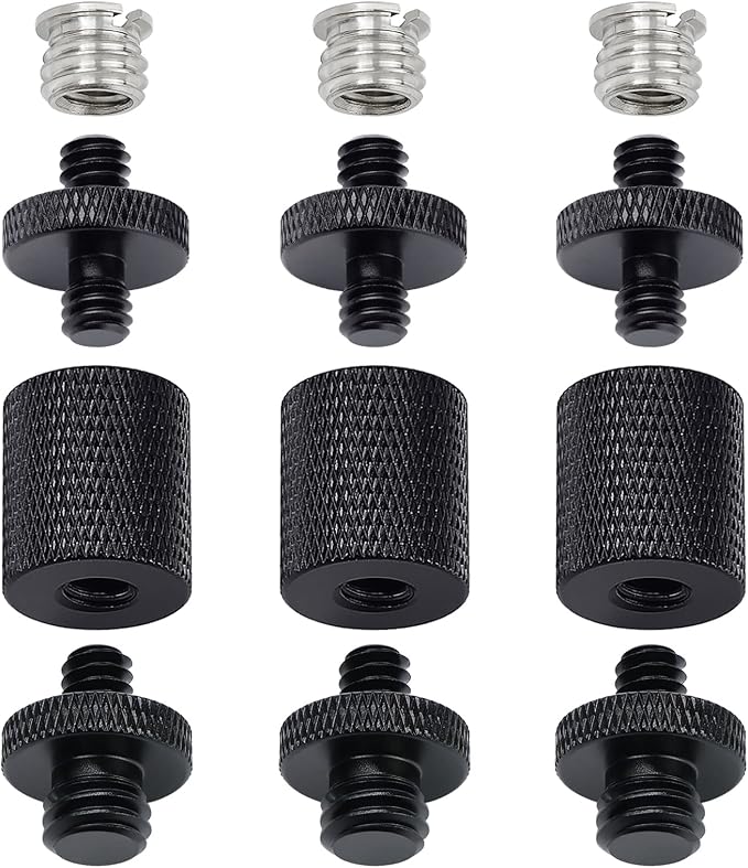 12 Pcs 1/4" & 3/8" Camera Screw Adapter Set by FRGYEE