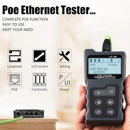 Network Cable Tester, VXSCAN NF-488 POE Cable Tester - Image 2