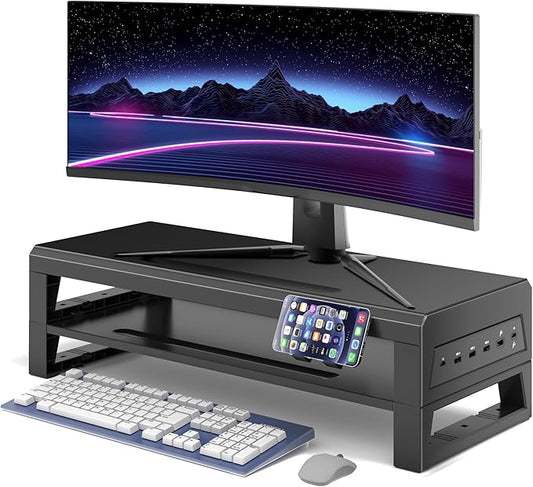 2-Tier Metal Computer Monitor Stand & Laptop Desk Shelf, 21.6 Inches, 22W by Unknown