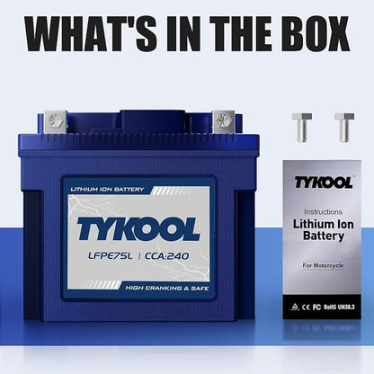 YTZ7S / YTX7L, 12V 4Ah 240CCA LiFePO4 Motorcycle Battery, Powersports Battery - Image 8