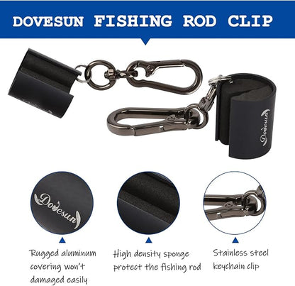 Dovesun Creek Rod Clips Wearable Fishing Rod Holder Clip Fly Fishing Pole - Image 3