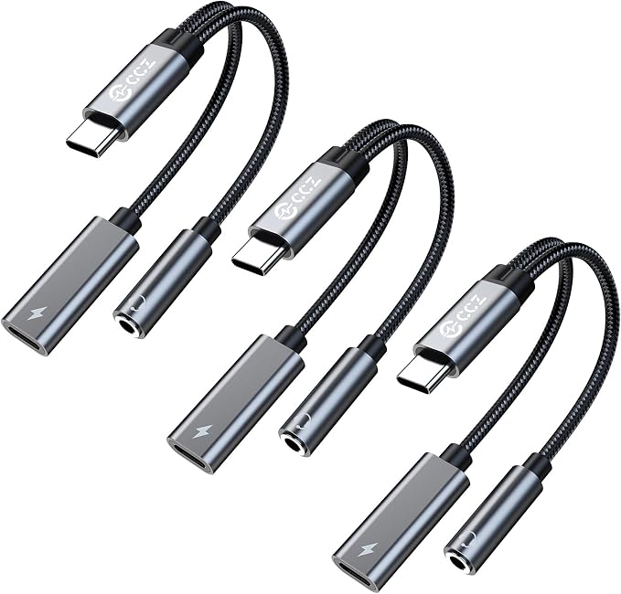 3PCS USB C Splitter for KZ ZS10 PRO, CCZ CA01 USB C to 3.5mm Audio Headphone by Yinyoo