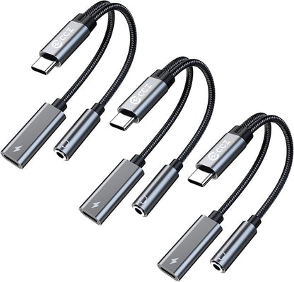 3PCS USB C Splitter for KZ ZS10 PRO, CCZ CA01 USB C to 3.5mm Audio Headphone by Yinyoo