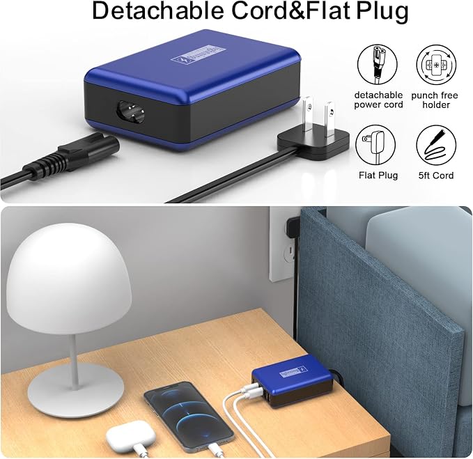 100W USB C Charger, 5 Port USB Tower Charging Hub Fast Charger - Image 3