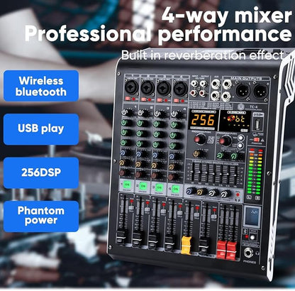W IN-MIX 4 Channel Professional Audio Mixer - Image 6