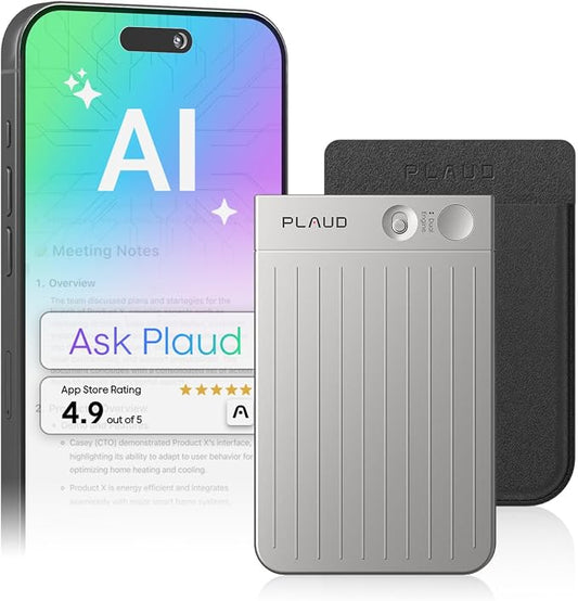 Plaud Note AI Voice Recorder, Voice Recorder w/Case, App Control, Transcribe & by PlaudOfficial