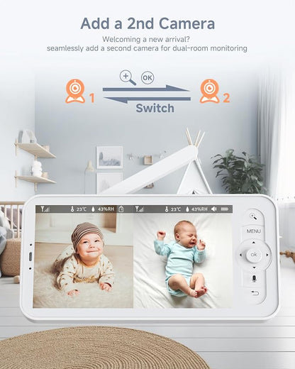 ARENTI Baby Monitor, 2K/3MP WiFi 6 Camera and Audio, 5-inch Wireless Screen - Image 5