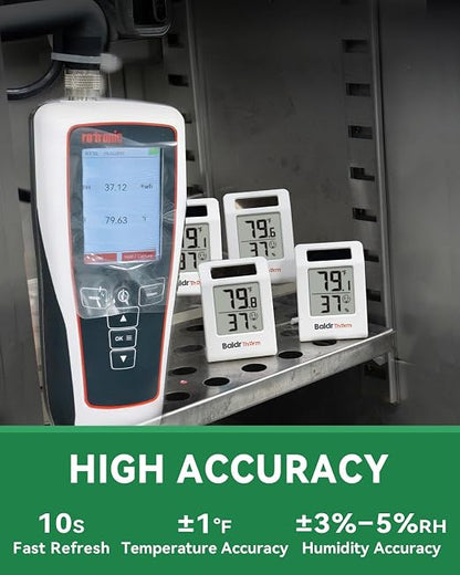 BALDR 4-Pack Digital Hygrometer Thermometer, Solar Power - Image 4