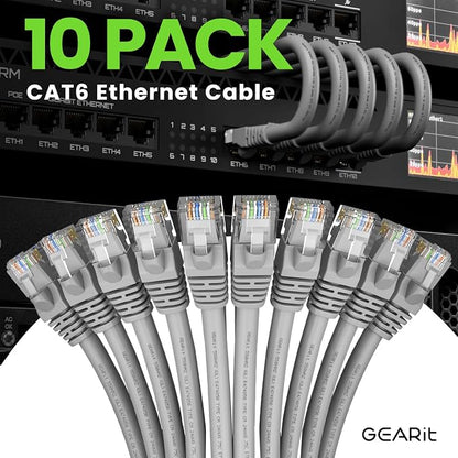 GearIT Cat 6 Ethernet Cable Cat6 Network Patch, Snagless Cord, Internet - Image 2