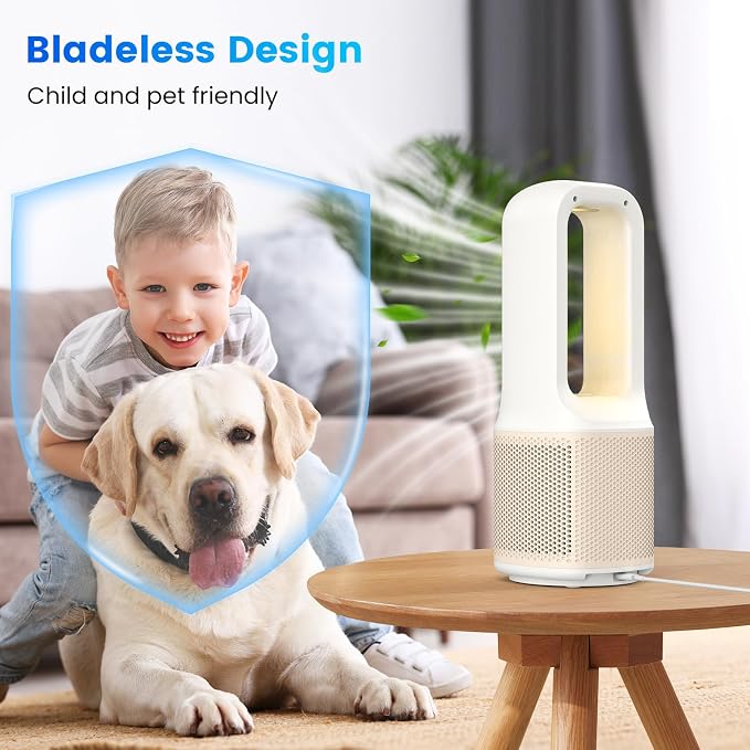 Misby Desk Fans Small Quiet, 13 Inch Bladeless Table Fan, 9 Speeds - Image 7