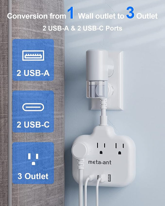 Short Extension Cord 2 inch, Short Cord Power Strip - Image 2