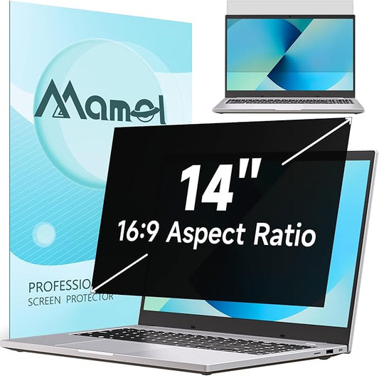 Nano Laptop Privacy Screen 14 Inch 16:9, No Glue Computer Monitor Privacy Shield by Mamol