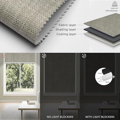 SmartWings Motorized 100% Blackout Shades Blinds, Custom Size, Cordless Window - Image 5