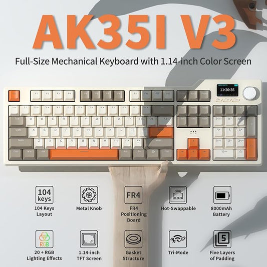 DAIDAI×AJAZZ AK35I V3 Full Size Hot Swap Mechanical Gaming Keyboard - Image 2