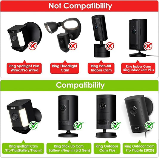 2Pack Flexible Twist Mount for Ring Stick Up Cam Battery/Plug-in 3rd Gen/Ring - Image 2