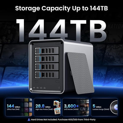 Yxk Zero1 Pro 4-Bay Desktop NAS, Intel N100 Quad-Core CPU, Enthusiasts Home & - Image 2