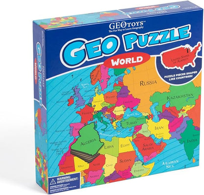 GeoToys GeoPuzzle, World Shaped Jigsaw Puzzles, Geography Game & Map Puzzle - Image 6