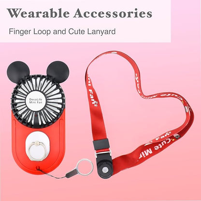 Cute Handheld Mini USB Fan, Rechargeable Portable Fan, 3 Adjustable Speeds and - Image 5