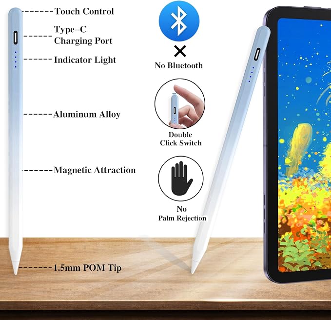 Tablet Pens for Touch Screen, Rechargeable iPhone Pen iPad Pencil - Image 3
