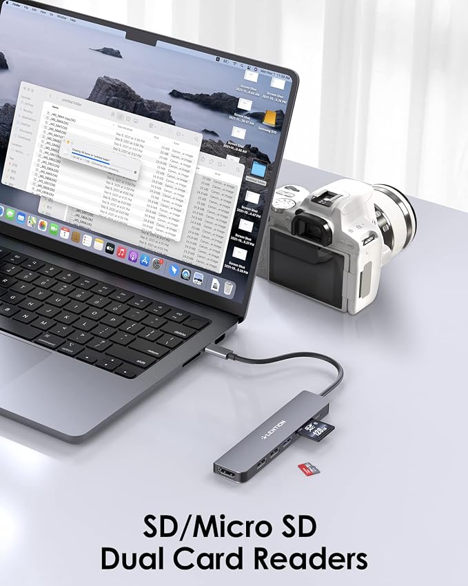 LENTION USB C Hub with 100W Charging, 4K HDMI, Dual Card Reader, USB 3.0 & 2.0 - Image 3