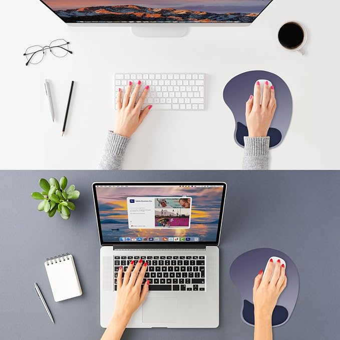 ITNRSIIET Ergonomic Mouse Pad, Cushioned Gel Wrist Rest, Non-Slip Base - Image 2