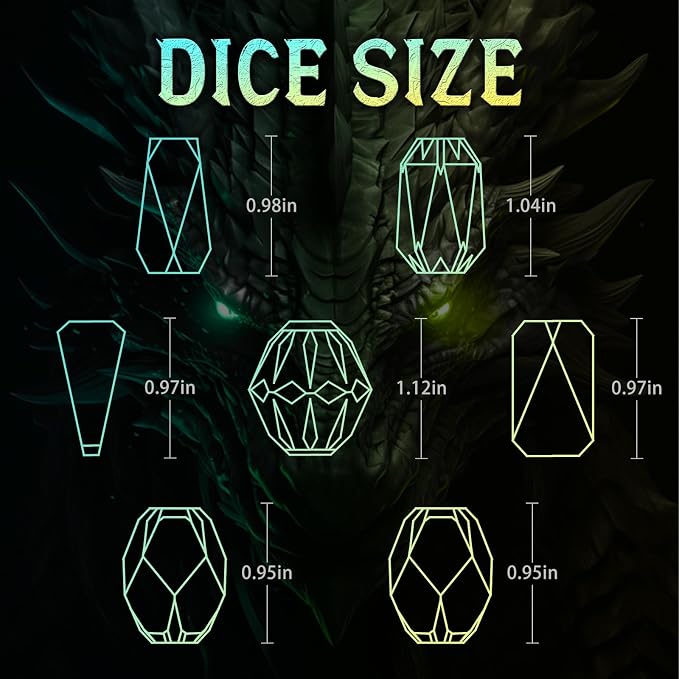 Metal DND Dice Set, Dungeons and Dragons DND Dice of 7 RPG Dice Set Metal - Image 6